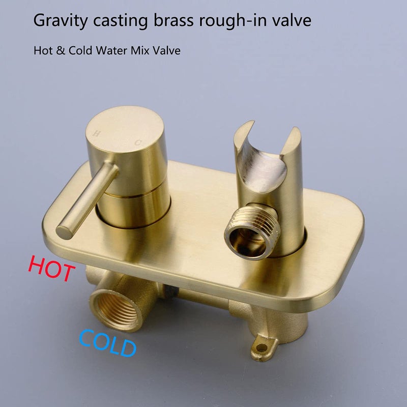 TRUSTMI Bathroom Concealed Hot and Cold Bidet Spray Set Hand Held Sprayer Shattaf Warm Water Toilet Attachment, Brushed Gold - Image 4